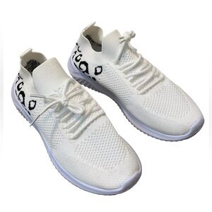 White Leopard Print Athletic Sneakers Women’s Size 8 Running Shoes Lightweight